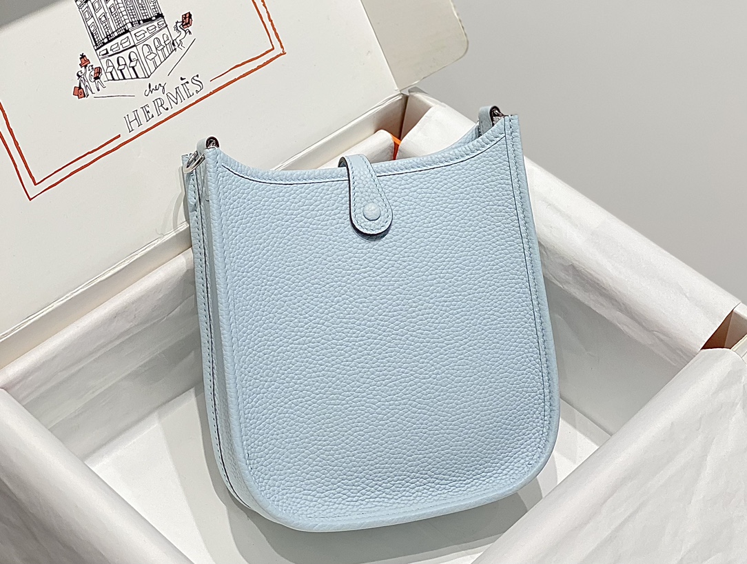 Hermes Evelyne 16 Amazone TPM Shoulder Bag In Sky Blue Clemence Leather